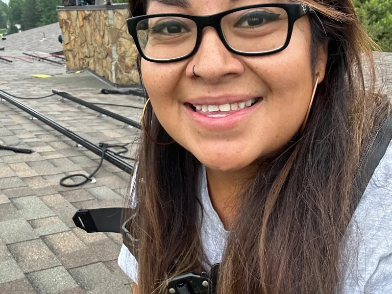 Solar construction manager, Jan Scott, roof racking